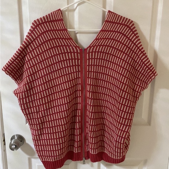 Free People Red Zipper Sweater Vest Top S - Picture 2 of 3